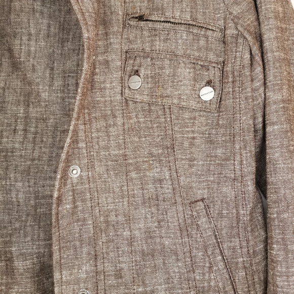 Mexx Brown Linen Jacket, US 12 - Picture 5 of 6